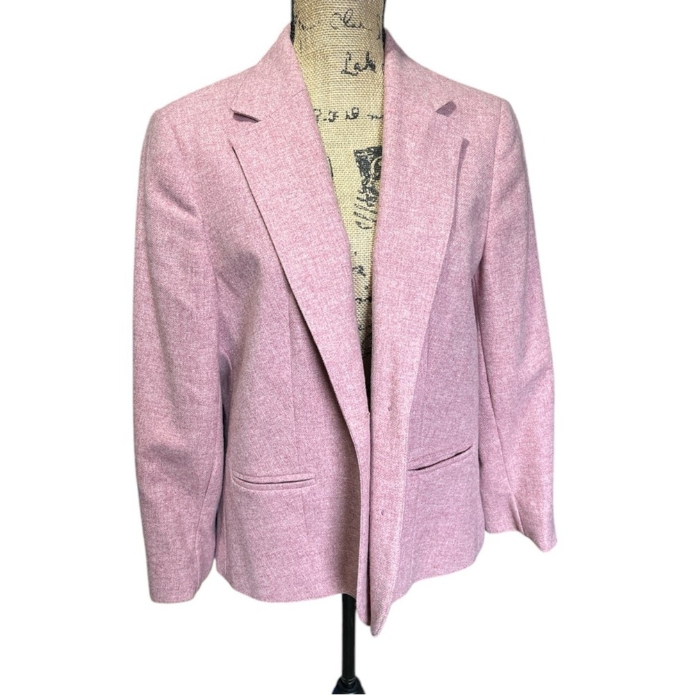 Mairi Macintyre Blazer‎ Women M  Pink Wool Made in UK Notched Lapel Jacket